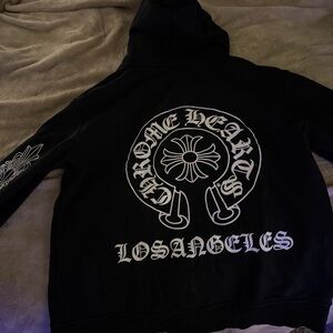 Chrome Hearts Black Hoodie with White Graphics
